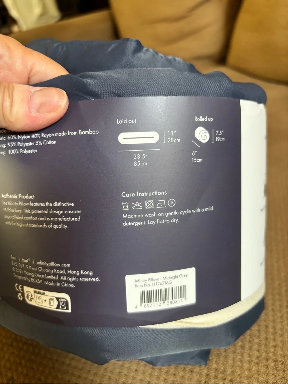 Infinity Pillow Travel Neck Pillow - Midnight Grey
